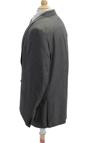 Joseph Abboud Men Suit Jacket Gray Herringbone Button Big & Tall Size 44