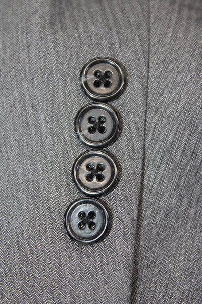 Joseph Abboud Men Suit Jacket Gray Herringbone Button Big & Tall Size 44