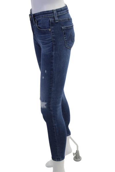 AG Adriano Goldschmied Women Ankle Skinny Dark Blue Jeans Sz 24