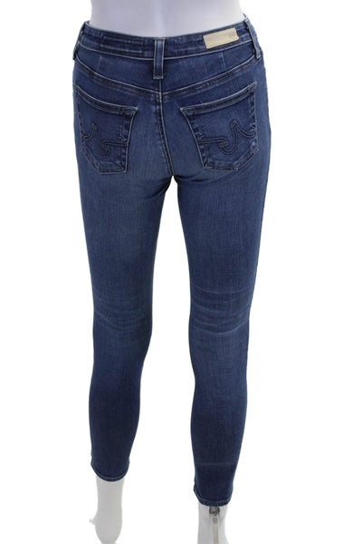 AG Adriano Goldschmied Women Ankle Skinny Dark Blue Jeans Sz 24