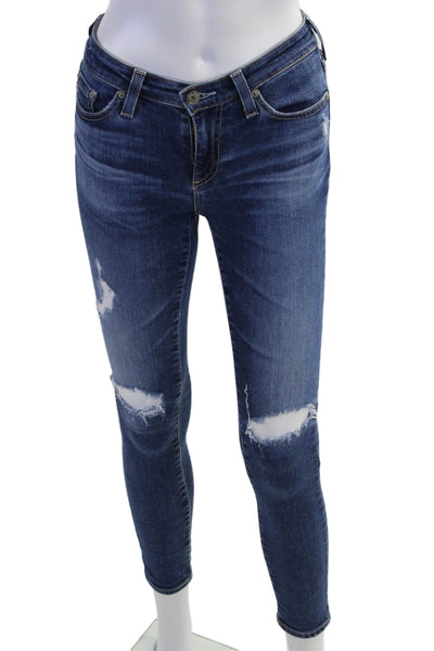 AG Adriano Goldschmied Women Ankle Skinny Jeans Dark Blue Size 24