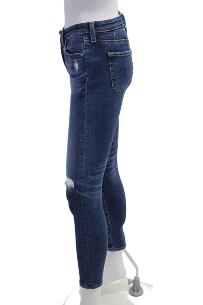 AG Adriano Goldschmied Women Ankle Skinny Jeans Dark Blue Size 24