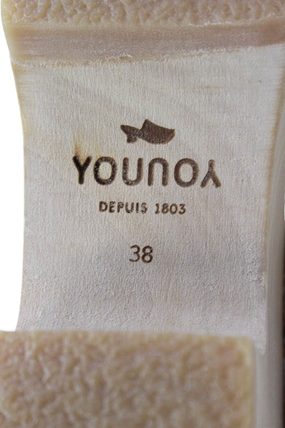 Youyou Womens Leather Yris Slingbacks Sandal Heels Silver Size 38 8