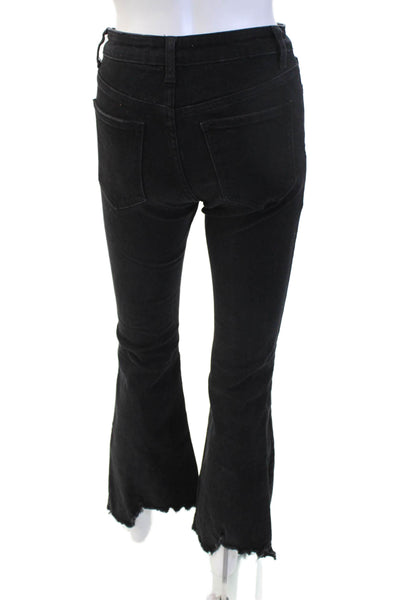 Flying Monkey Women Flared Cropped Black Jeans Size 25