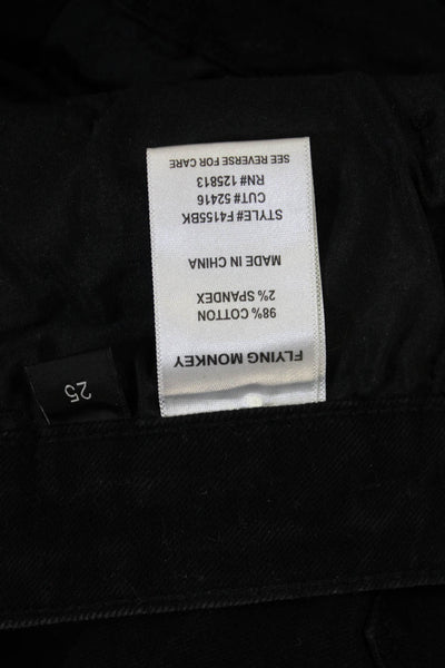 Flying Monkey Women Flared Cropped Black Jeans Size 25