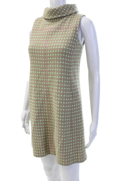 Lily Pulitzer Women Green A-Line Shift Dress Sleeveless Mock Neck Size 0