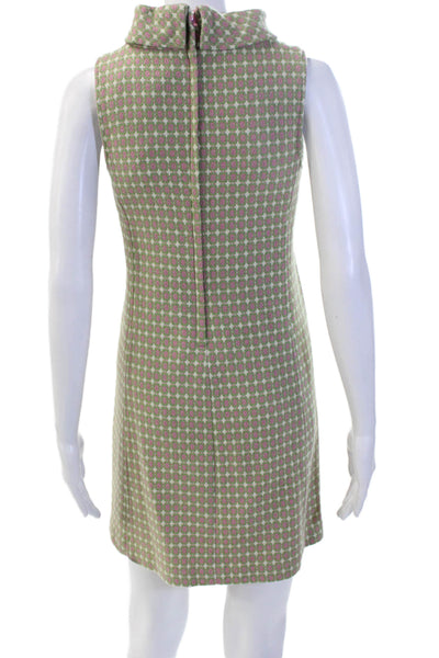 Lily Pulitzer Women Green A-Line Shift Dress Sleeveless Mock Neck Size 0
