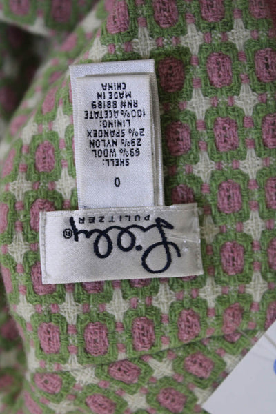 Lily Pulitzer Women Green A-Line Shift Dress Sleeveless Mock Neck Size 0
