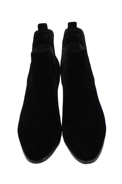 Sigerson Morrison Womens Velvet Pointed Toe Heeled Ankle Boots Black Size 9