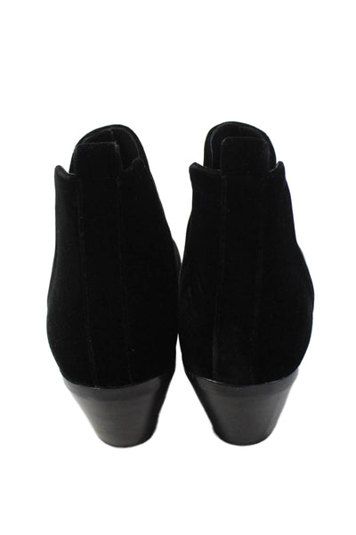Sigerson Morrison Womens Velvet Pointed Toe Heeled Ankle Boots Black Size 9