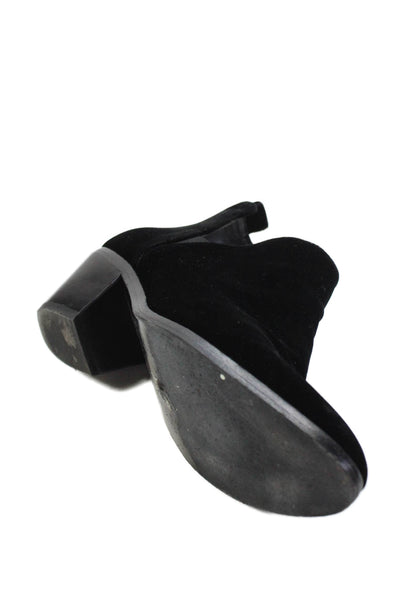 Sigerson Morrison Womens Velvet Pointed Toe Heeled Ankle Boots Black Size 9