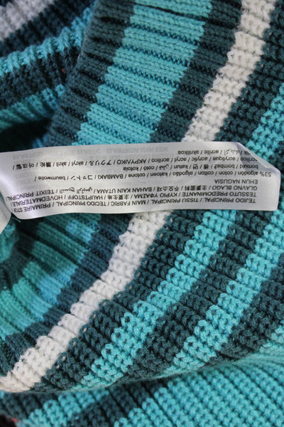 Zara Women Light Blue Striped Tank Beach Size S