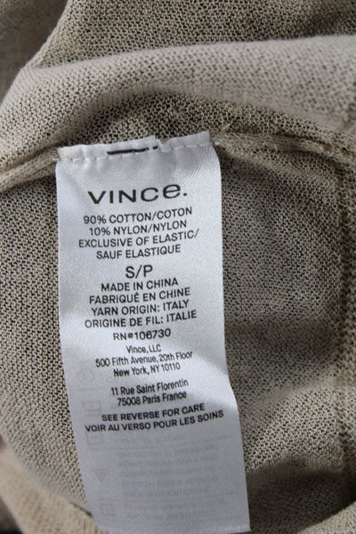 Vince Women Basic Black Crew Neck T-Shirt Short Sleeve Cotton Petites Size S