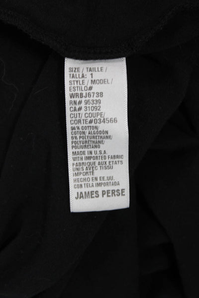 James Perse Women Black V-Neck Tank Dress Mid-Calf Sleeveless Size 1