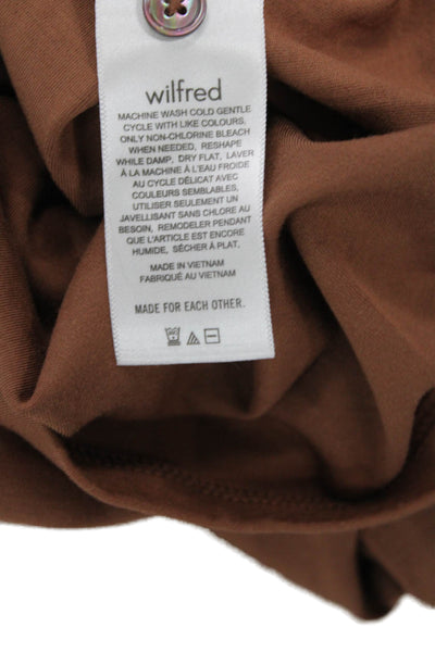 Wilfred Women Shirt Dress Brown Collared Button Long Sleeve Viscose Size XS