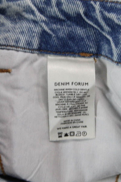 Denim Forum Unisex Straight Light Blue High Rise Button Jeans Size 23