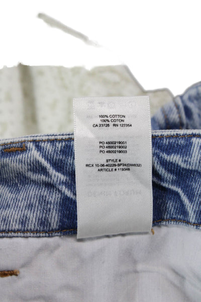 Denim Forum Unisex Straight Light Blue High Rise Button Jeans Size 23