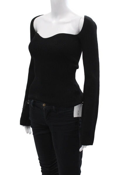 Pixie Market Women Black Pullover Sweater Long Sleeve Size S