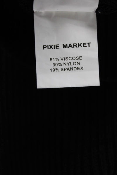 Pixie Market Women Black Pullover Sweater Long Sleeve Size S
