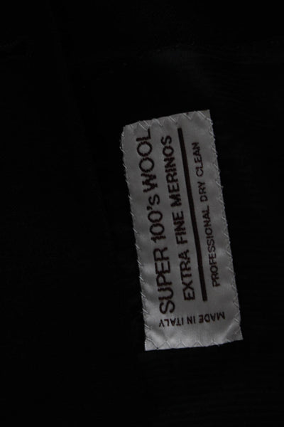 Zanetti Mens Classic Black Super 100s Wool Suit Jacket Size 52