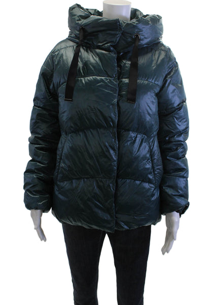 Sanctuary Women Puffer Quilted Jacket Dark Blue Size XS
