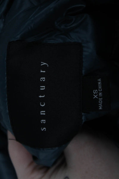 Sanctuary Women Puffer Quilted Jacket Dark Blue Size XS