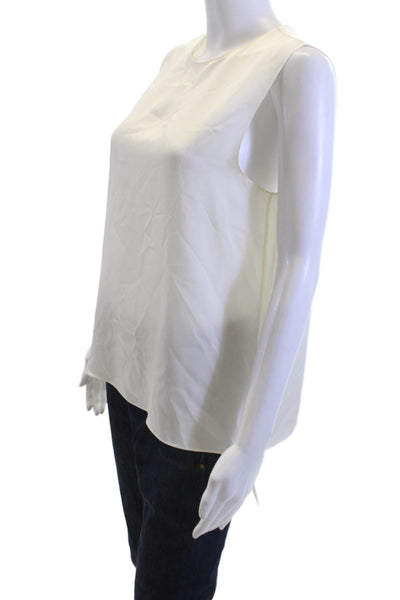 Theory Womens Basic Silk Tank White Sleeveless Size M