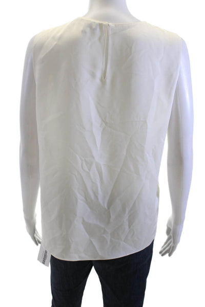 Theory Womens Basic Silk Tank White Sleeveless Size M