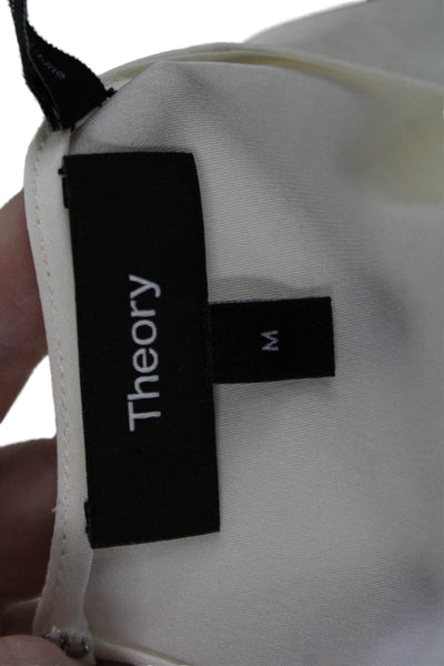 Theory Womens Basic Silk Tank White Sleeveless Size M