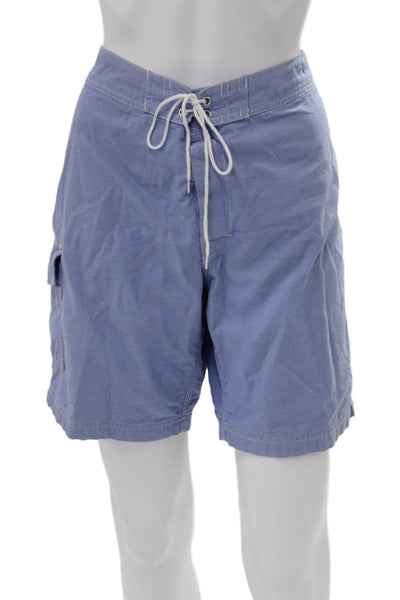 J Crew Mens Cargo Shorts Blue Drawstring Size 31