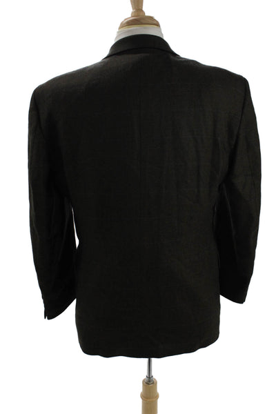 Stafford Mens Brown Check Wool-Cashmere Suit Jacket Size 40