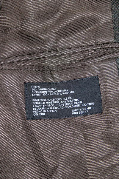 Stafford Mens Brown Check Wool-Cashmere Suit Jacket Size 40