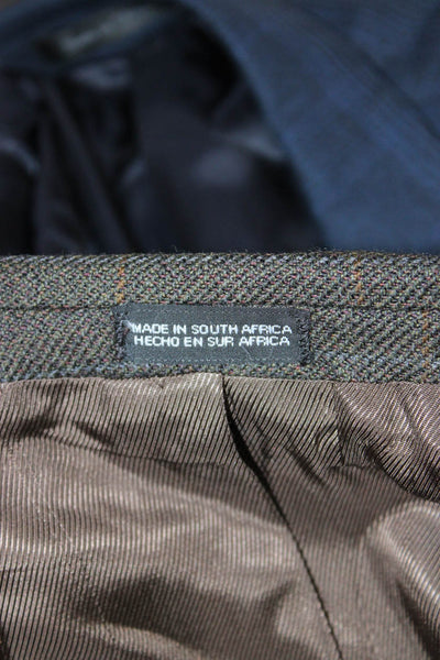 Stafford Mens Brown Check Wool-Cashmere Suit Jacket Size 40
