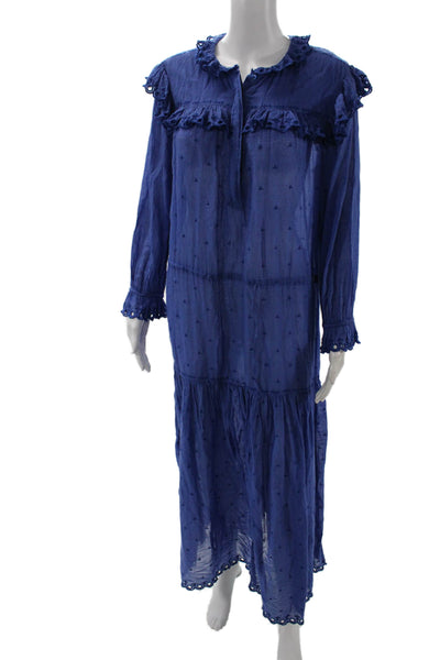Isabel Marant Etoile Womens Blue Maxi Kaftan Cotton Boho Size 36