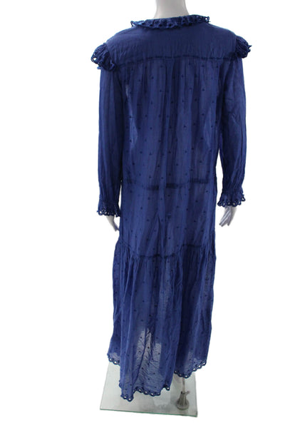 Isabel Marant Etoile Womens Blue Maxi Kaftan Cotton Boho Size 36