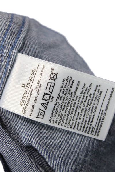 Banana Republic Women Military Jacket Dark Blue Cotton Collared Button Size M
