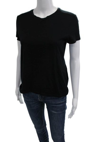 Banana Republic Women Black Crewneck Short Sleeve T-Shirt Size S