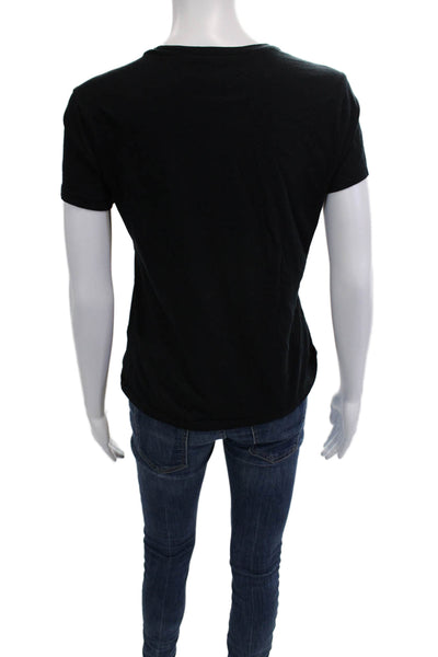 Banana Republic Women Black Crewneck Short Sleeve T-Shirt Size S