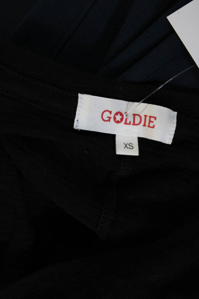 Goldie Women Basic Black V-Neck T-Shirt 100% Pima Cotton Short Sleeve Size XS