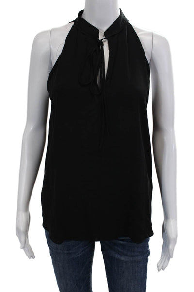 ALC Womens Silk High Neck Sleeveless Tank Black Size 8