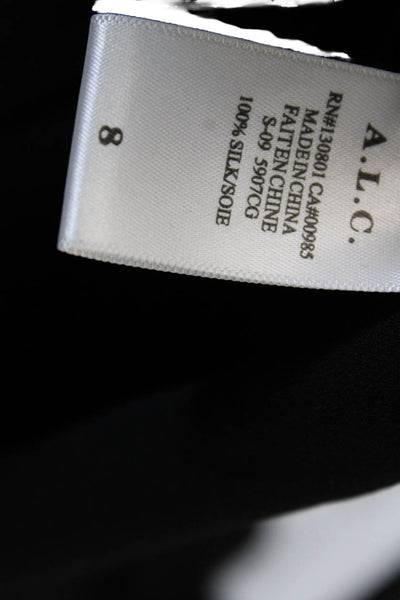 ALC Womens Silk High Neck Sleeveless Tank Black Size 8