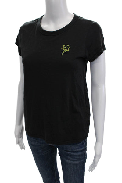 Rag & Bone Women Jersey Basic Black Pima Cotton Crew Neck T-Shirt Size XS