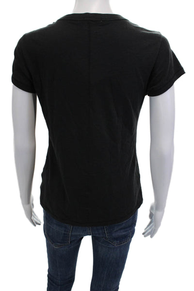 Rag & Bone Women Jersey Basic Black Pima Cotton Crew Neck T-Shirt Size XS