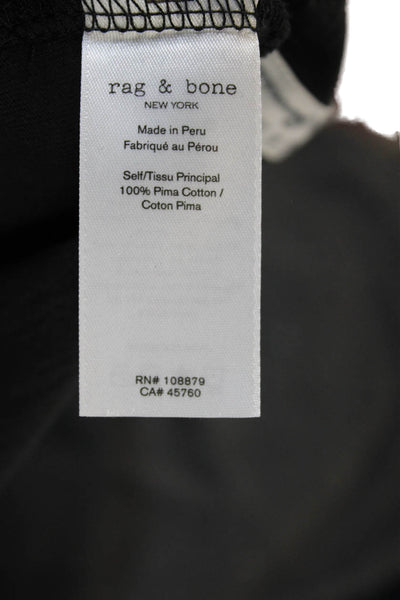 Rag & Bone Women Jersey Basic Black Pima Cotton Crew Neck T-Shirt Size XS
