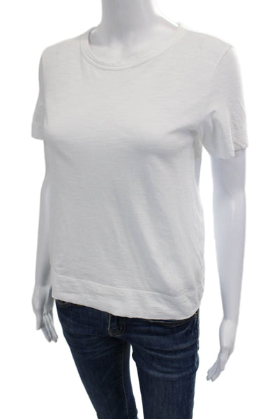 Theory Womens Basic Jersey T-Shirt White Cotton Crew Neck Short Sleeve Size PP