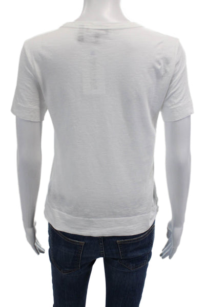 Theory Womens Basic Jersey T-Shirt White Cotton Crew Neck Short Sleeve Size PP