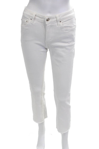 Derek Lam 10 Crosby Women Cropped Ankle Jeans White Cotton Size 26