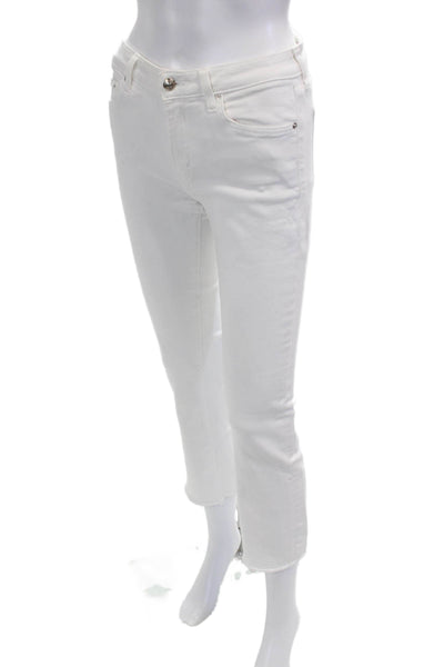 Derek Lam 10 Crosby Women Cropped Ankle Jeans White Cotton Size 26