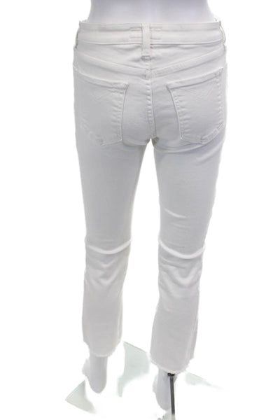 Derek Lam 10 Crosby Women Cropped Ankle Jeans White Cotton Size 26