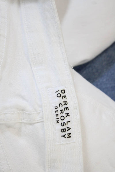 Derek Lam 10 Crosby Women Cropped Ankle Jeans White Cotton Size 26